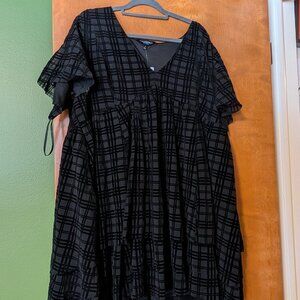 Torrid Nightfall Black Plaid Holiday Dress